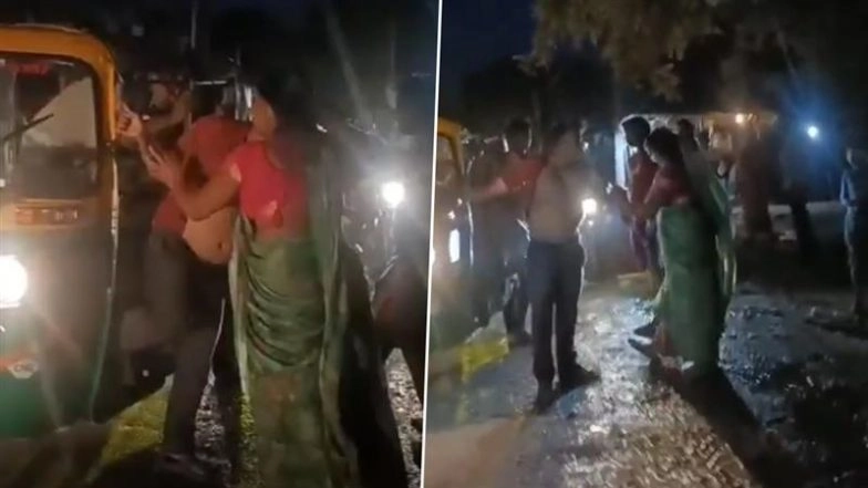 Badaun: Woman Thrashes Driver With Slippers, Tears His Shirt After Her Saree Gets Stuck in Auto in UP; Police Respond After Video Goes Viral