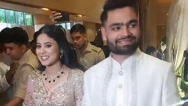 Priya Saroj-Rinku Singh Engagement: Indian Cricketer Engaged to Sawajwadi Party MP  in Lucknow (Watch Video)