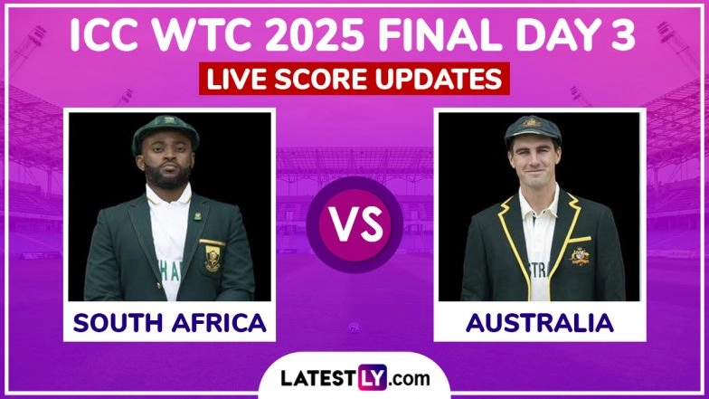 South Africa Cricket Team vs Australia Cricket Team ICC WTC 2025 Final Day 3 Highlights