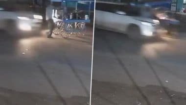Accident Caught on Camera in Balodabazar: Street Vendor Dies As Speeding Car Hits Him, Drags Him for Several Metres in Chhattisgarh; Disturbing Video Surfaces
