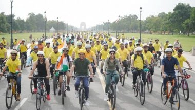 Sports News | Tiranga Rally: 25th Edition of Fit India Sundays on Cycle Pays Tribute to Armed Forces, Celebrates World Bicycle Day