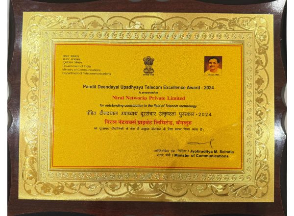 Business News | Niral Networks Receives Prestigious Pandit Deen Dayal Upadhyaya Telecom Excellence Award 2024 from Government of India
