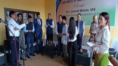 India News | Manipur: Union Home Secretary, IB Chief Visit Relief Centres in Churachandpur; Tailoring Centres, Creche Facilities Inaugurated