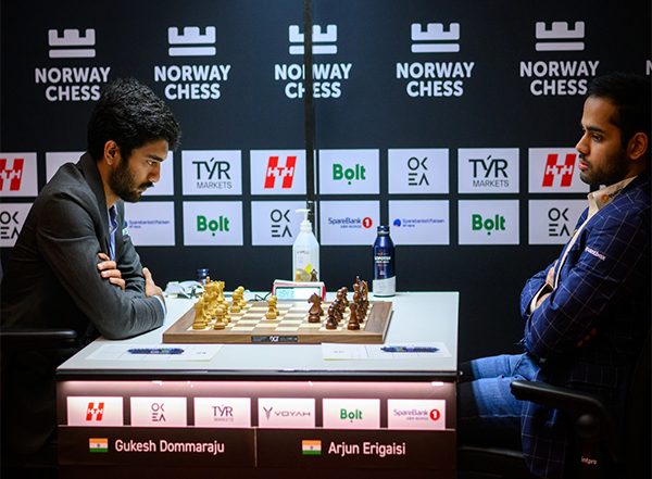 Sports News | Norway Chess 2025: Gukesh Beats Arjun; Fabiano Caruana Leads After Round 7