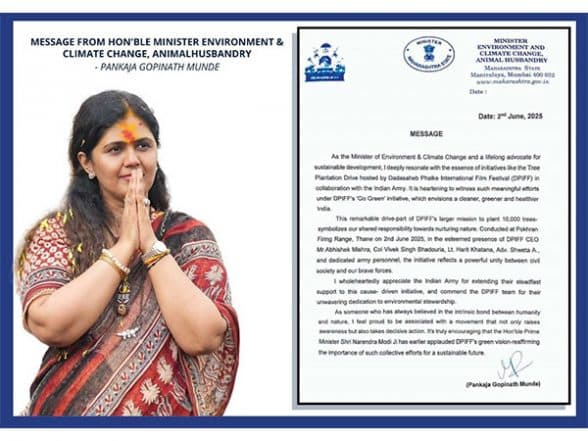 Business News | BJP National Secretary & Maharashtra Environment Minister Pankaja Munde Applauds DPIFF's Green Initiative with Indian Army