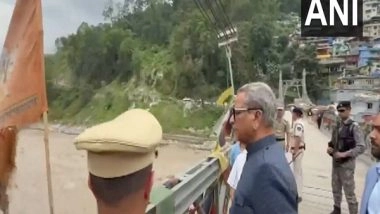 India News | Sikkim Governor Mathur Reviews Indreni Bridge Amid Rising Water Levels in Singtam