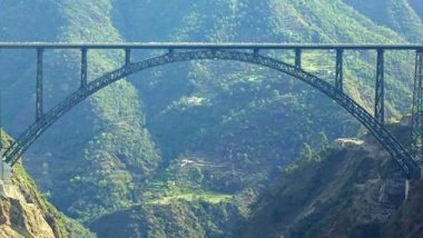 India News | Chenab Rail Bridge Connecting Jammu Region with Kashmir Set for Inauguration by PM on Friday