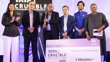 Business News | R Jayakanthan from Tata Consultancy Services Crowned National Champion at the Tata Crucible Corporate Quiz 2025