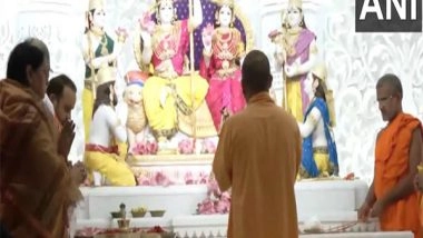 India News | Ayodhya: CM Yogi Adityanath Offers Prayers Before Ram Lalla at Shri Ram Janmabhoomi Temple