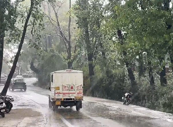 India News | Himachal: Dhauladhar Mountain Ranges Receive Fresh Snowfall, Rain Lashes Dharamshala