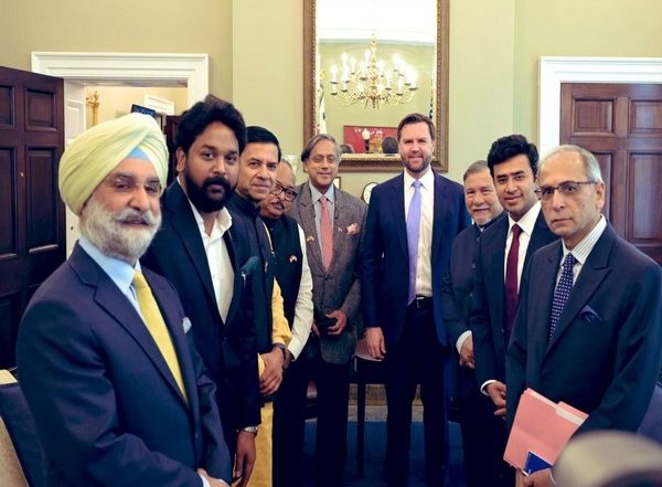 World News | All-party Delegation Led by Shashi Tharoor Meets US Vice President JD Vance