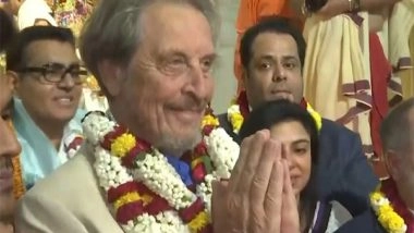 India News | Elon Musk's Father Offers Prayers at ISKCON Temple in Delhi