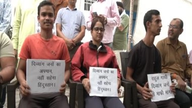 India News | MP: Para Sports Players, Divyangs Stage Protest Against Rahul Gandhi's 'Langda Ghoda' Remark in Bhopal, Submits Memo to Sport Minister