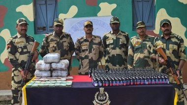India News | Bengal: BSF Foils Smuggling Attempt, Confiscates Large Haul of Bangladeshi Currency, Seizes Contraband Items