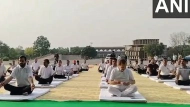 India News | Haryana CM Participates in Yoga Utsav at Haryana Assembly in Chandigarh