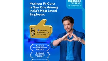 Business News | Muthoot FinCorp Emerges as People - First Brand with Triple Honors at AmbitionBox Employee Choice Awards 2025