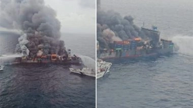 India News | Explosion on Singapore-flagged Vessel Near Kochi; 4 Crew Missing, 5 Injured
