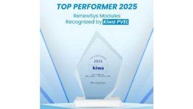 Business News | RenewSys Earns Prestigious Kiwa PVEL 'Top Performer' Status for 2025