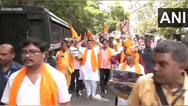 India News | BJP Leaders Protest Outside West Bengal Assembly; Demand Answers on Clashes in South 24 Parganas