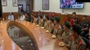 India News | Defence Minister Rajnath Singh Interacts with NCC Mount Everest Expedition Team After Their Successful Summit