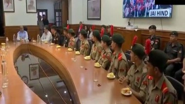 India News | Defence Minister Rajnath Singh Interacts with NCC Mount Everest Expedition Team After Their Successful Summit