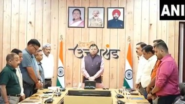 India News | Uttarakhand CM Pushkar Singh Dhami Observes Two Minutes Silence for Victims of AI-171 Plane Crash