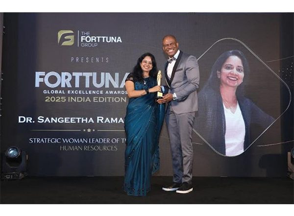 Business News | Dr. R. Sangeetha Honored as Strategic Woman Leader of the Year at Forttuna Global Excellence Awards 2025
