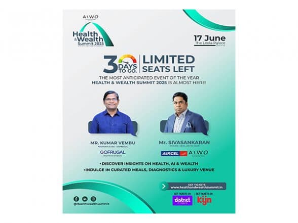 Business News | Join AIWO's Health & Wealth Summit 2025 - India's Definitive Event on Longevity, Vitality & Wealth | June 17 | The Leela Palace, Chennai