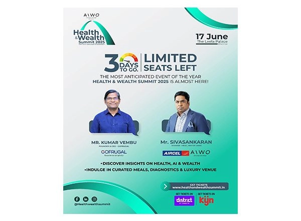 Business News | Join AIWO's Health & Wealth Summit 2025 - India's Definitive Event on Longevity, Vitality & Wealth | June 17 | The Leela Palace, Chennai