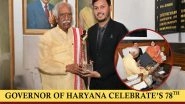 Business News | Marking His 78th Birthday, Governor Bandaru Dattatreya Unveils Prestigious DPIFF Awards 2025 Trophy Alongside CEO Abhishek Mishra at Haryana Raj Bhavan