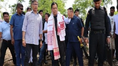 India News | Assam: Union Minister Sarbananda Sonowal Visits Flood and Erosion-affected Areas in Dibrugarh