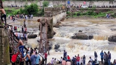 India News | Bridge Collapse in Maharashtra's Pune: 4 Dead, 39 Rescued After Decade-old Structure Gives Way Under Tourist Rush