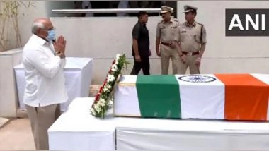 India News | Gujarat CM Bhupendra Patel, Ministers Pay Last Respects to Former CM Vijay Rupani, Who Died in Air India Plane Crash