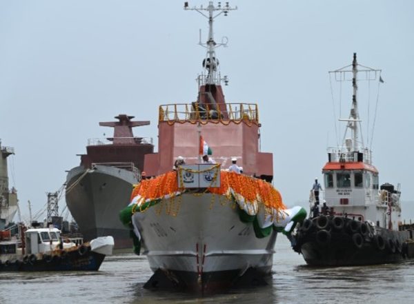 India News | Fifth Fast Patrol Vessel  'Achal' Built by Goa Shipyard Launched for ICG