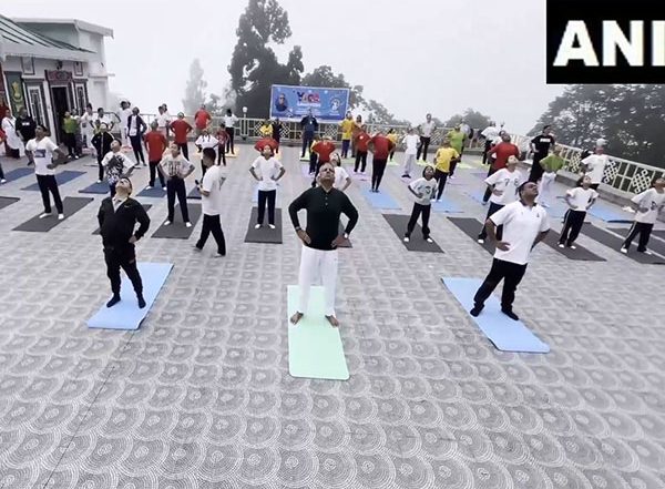 India News | Sikkim: Governor, State Health Minister Perform Yoga at Raj Bhawan