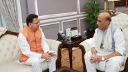 India News | Uttarakhand CM Pushkar Singh Meets Rajnath Singh in Delhi; Discuss Several Issues
