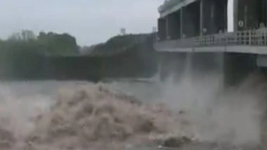India News | Gujarat: Gates of Khambhada Dam Opened in Botad as Water Level Rises Following Downpour