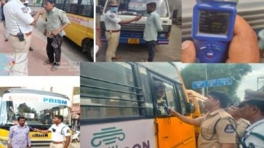 India News | Telangana: Hyderabad Police Conducts Special Drive Against Drunk Driving by School Bus Drivers