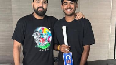Ayush Mhatre Meets Rohit Sharma, Hitman Gifts Youngster a Bat Before He Leaves for India U19 Tour of England (See Post)