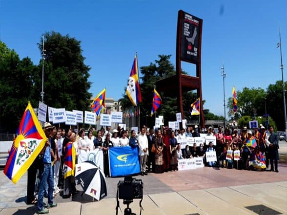 World News | Tibetans, Chinese Activists Hold Peaceful Protest in Geneva Amid UNHRC Session, Highlight China's Repression