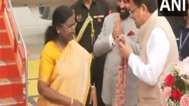 India News | President Droupadi Murmu Arrives in Uttarakhand for 3-day Visit