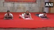 India News | Uttar Pradesh: Yoga Camp Held at Gorakhnath Temple Ahead of Yoga Day