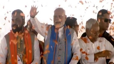 India News | PM Modi Holds Roadshow in Bihar's Siwan