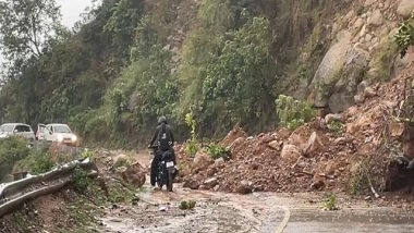India News | Himachal: Landslide Obstructs Dharamshala-Kangra NH, Traffic Movement Disrupted