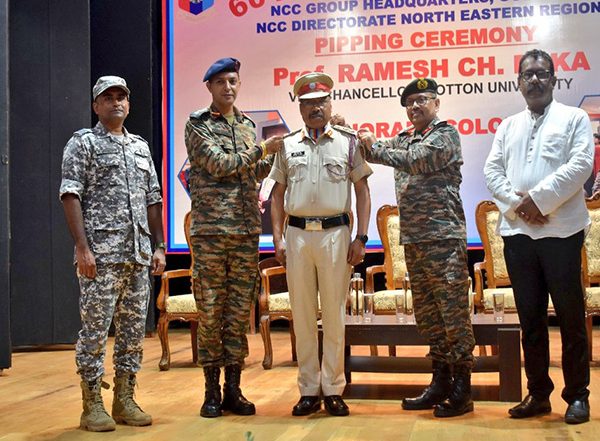 India News | Cotton University VC Conferred Honorary Colonel Rank