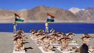India News | International Yoga Day: Indo-Tibetan Border Police Perform Yoga at Altitude of over 14000 Ft