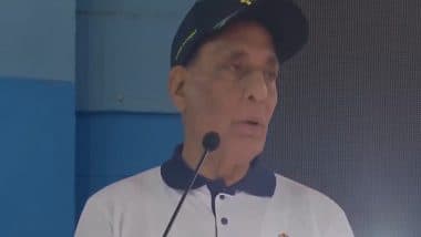 India News | Rajnath Singh Remembers Major Somnath Sharma and Brigadier Usman's Sacrifices for India's Unity, Issues Stern Warning to Pakistan