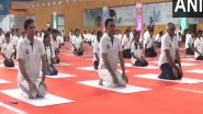 India News | Goa CM Pramod Sawant Performs Yoga in Dona Paula on International Yoga Day