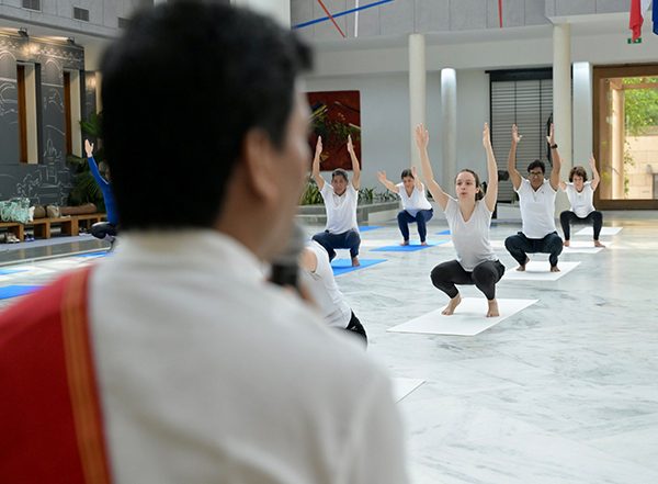 World News | French Embassy in India Hosts Yoga Session on 11th International Day of Yoga