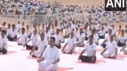 India News | Rajasthan CM Bhajanlal Sharma Performs Yoga in Jaisalmer on International Yoga Day
